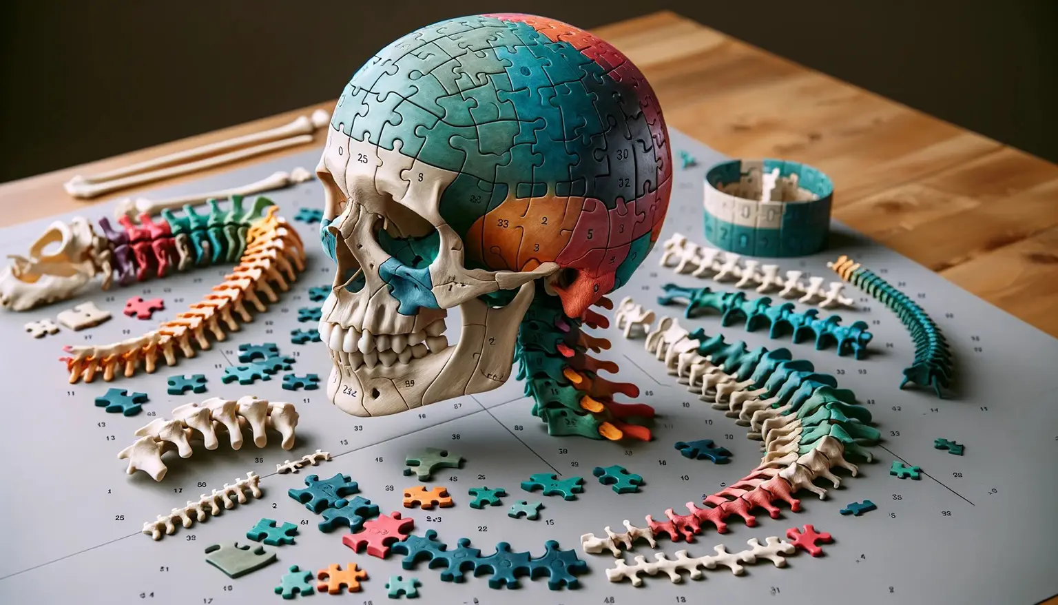 the human brain and spine as a jigsaw puzzle